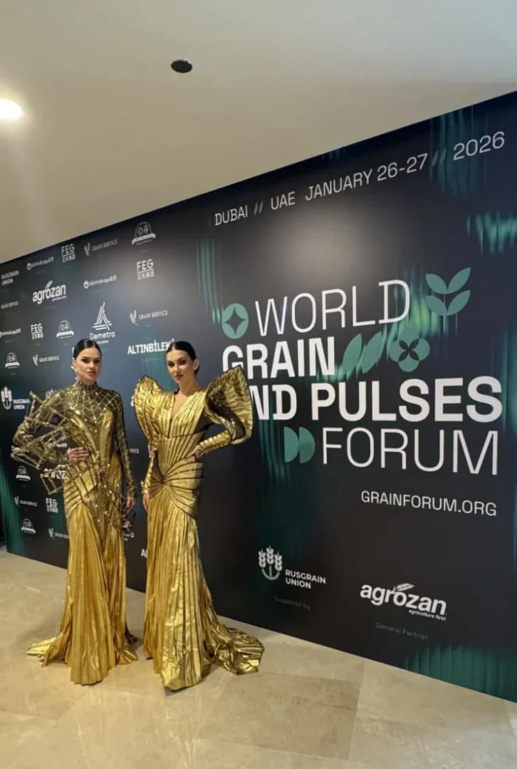 Gold costumes from EFT Entertainment Group at World Grain and Pulses Forum Dubai 2026